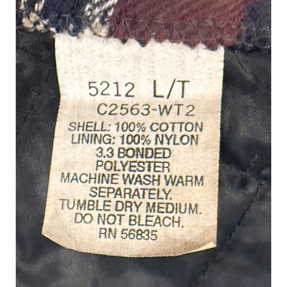 VTG Cabelas Flannel Shirt Jacket Quilted Lining Trucker Jacket LT LARGE TALL USA - Picture 6 of 8